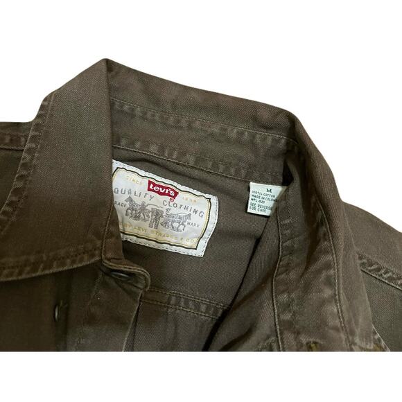 Levi’s Olive Long Sleeve Denim Women’s Jacket Size Medium - Picture 2 of 4